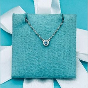 Tiffany and co. peretti CBTY Color by the Yard aquamarine .06ct Necklace 16”